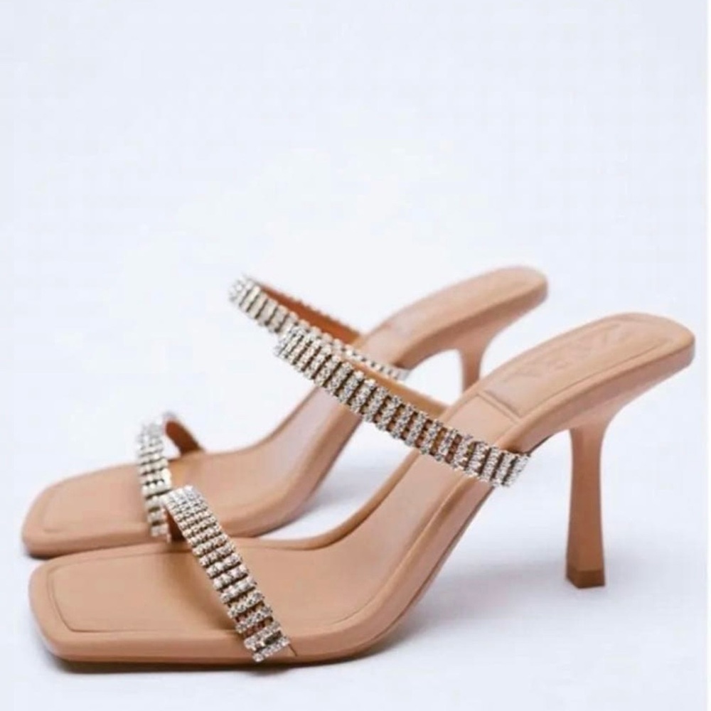 Zara Elegant Tan Heeled Sandals